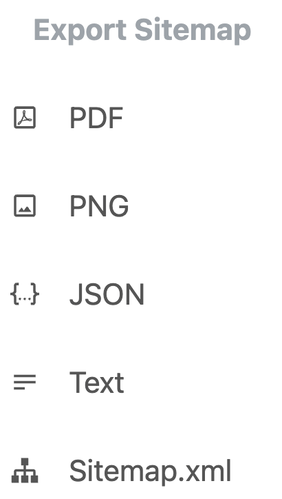 Export sitemap